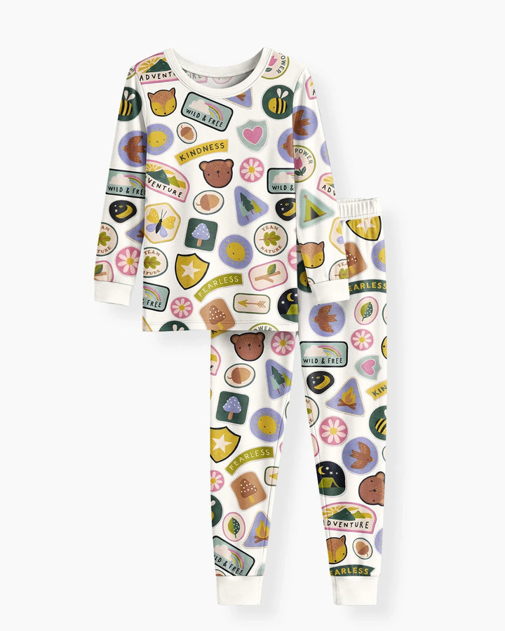 Zweiteiliges Langarm-Pyjama-Set mit Sommerfrüchten