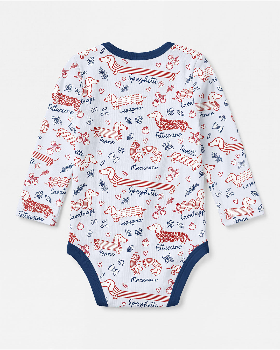 Funny Dachshund Pasta Pups Bamboo Bodysuit