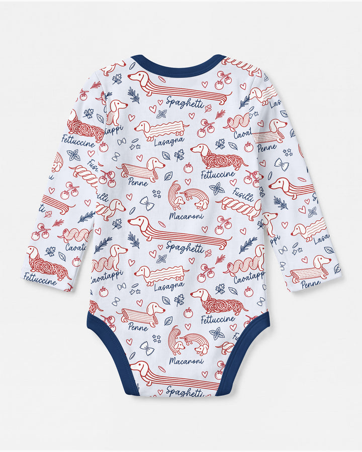 Funny Dachshund Pasta Pups Bamboo Bodysuit
