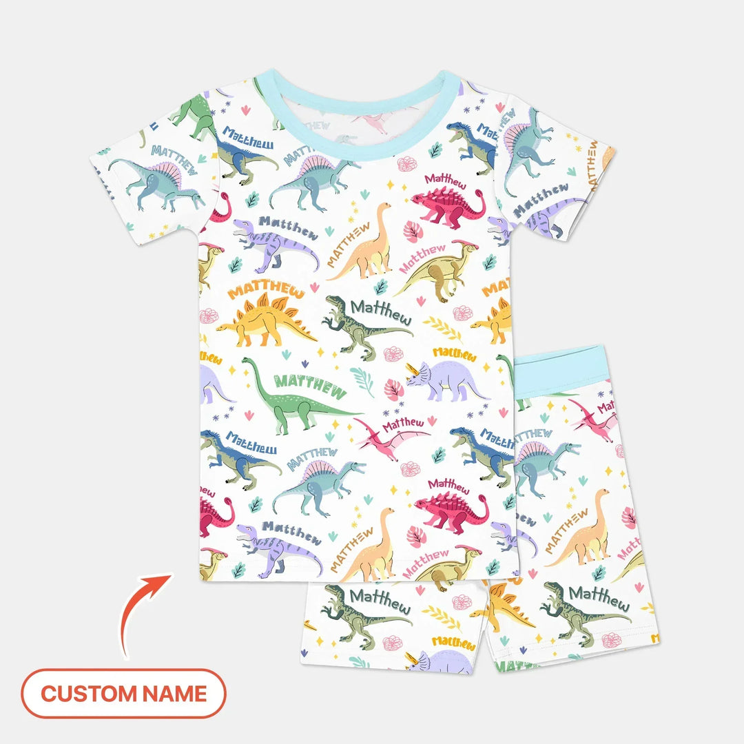 Zweiteiliges Pyjama-Set mit kurzen Ärmeln und Shorts im Sommer-Design