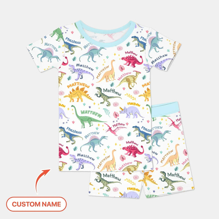 Zweiteiliges Pyjama-Set mit kurzen Ärmeln und Shorts im Sommer-Design