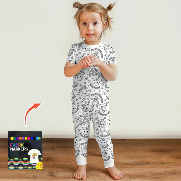 Zweiteiliges, kurzärmliges Pyjama-Set mit Marienkäfern