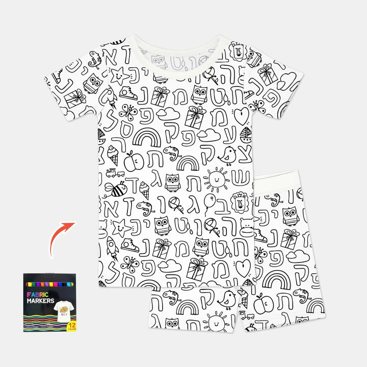 Template Zweiteiliges Pyjama-Set mit kurzen Ärmeln und Shorts