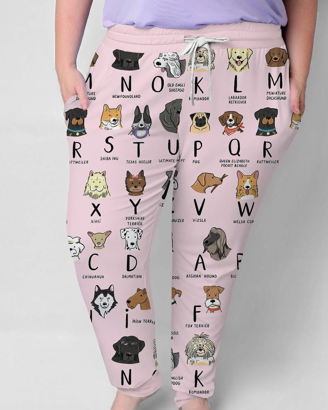 Funny Dogs Alphabet Bamboo Women Pajama Set