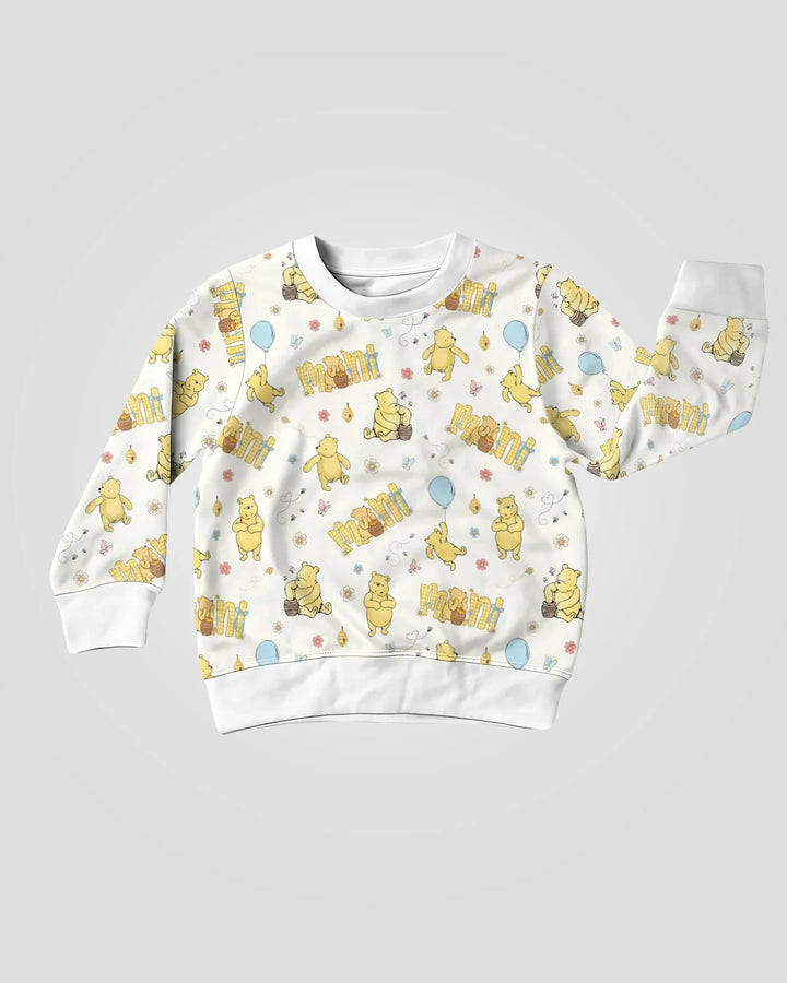 Mama & Mini Honey Bear Bambus-Sweatshirt mit Rundhalsausschnitt