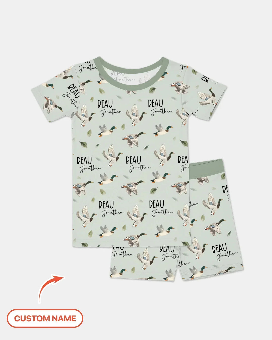 Zweiteiliges Pyjama-Set mit kurzen Ärmeln und Shorts im Sommer-Design