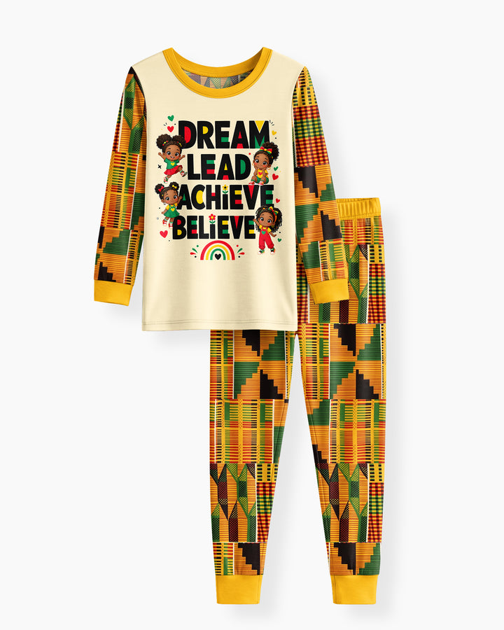Zweiteiliges Langarm-Pyjama-Set mit Sommerfrüchten