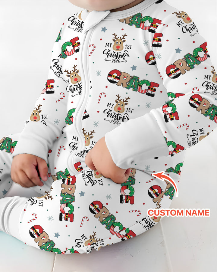 Custom Name My First Christmas 2026 Bamboo Convertible Zippy (G)