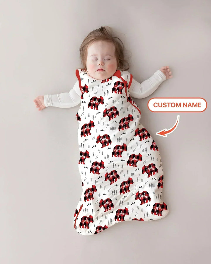 Custom Name Family Bear Matching Bamboo Sleep Bag