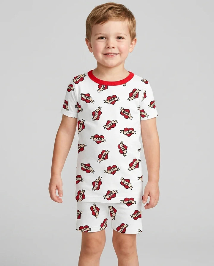 Template Zweiteiliges Pyjama-Set mit kurzen Ärmeln und Shorts