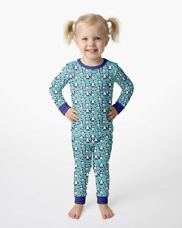 Penguin Hockey Bamboo Two Piece Long Sleeve Pajama Set