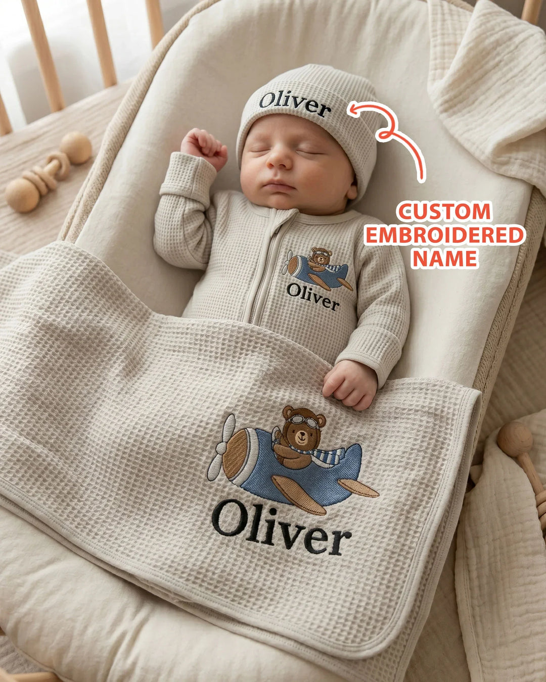 Gerippte Babykleidung mit individuellem Foto - Weich &amp; Skizzenhaft