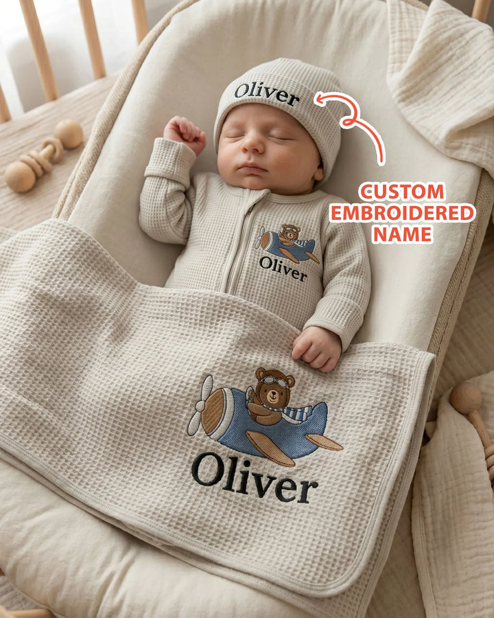 Gerippte Babykleidung mit individuellem Foto - Weich &amp; Skizzenhaft