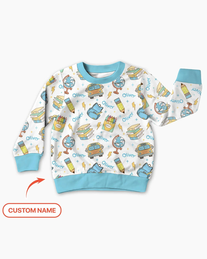 Custom Name Back To School Bamboo Crewneck Sweatshirt