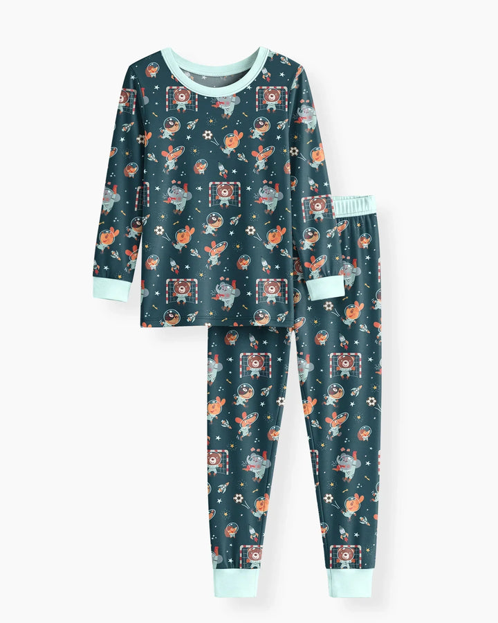 Zweiteiliges Langarm-Pyjama-Set mit Sommerfrüchten