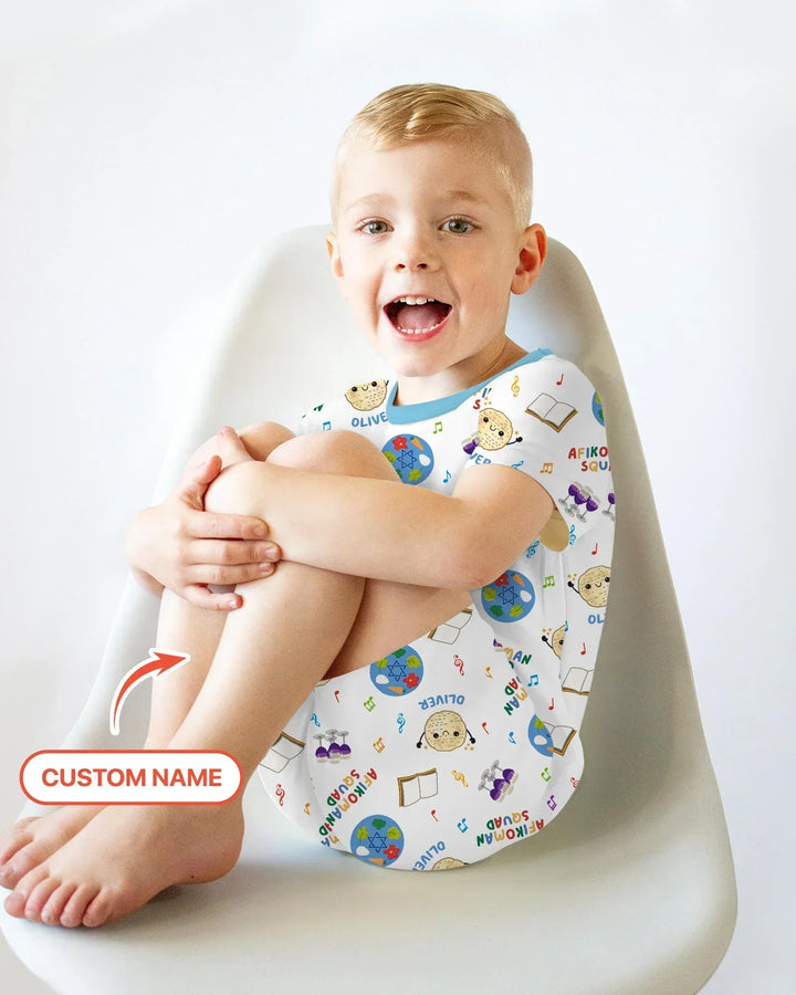 Zweiteiliges Pyjama-Set mit kurzen Ärmeln und Shorts im Sommer-Design
