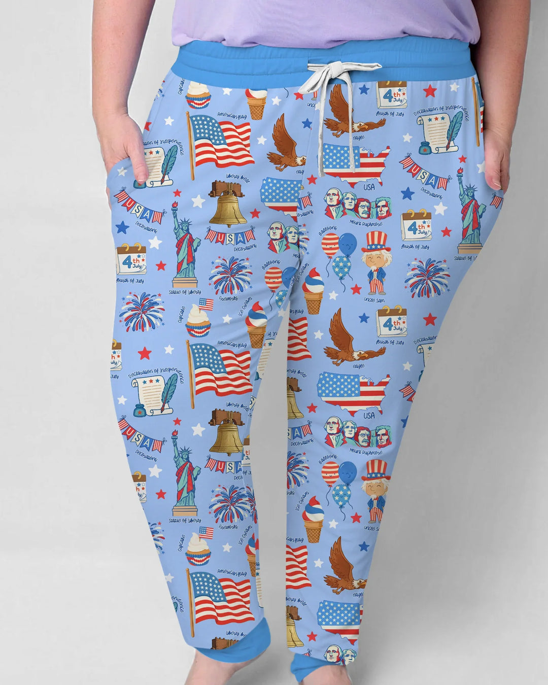 Hand Drawn Patriotic Iconic Bamboo Women Pajama Set