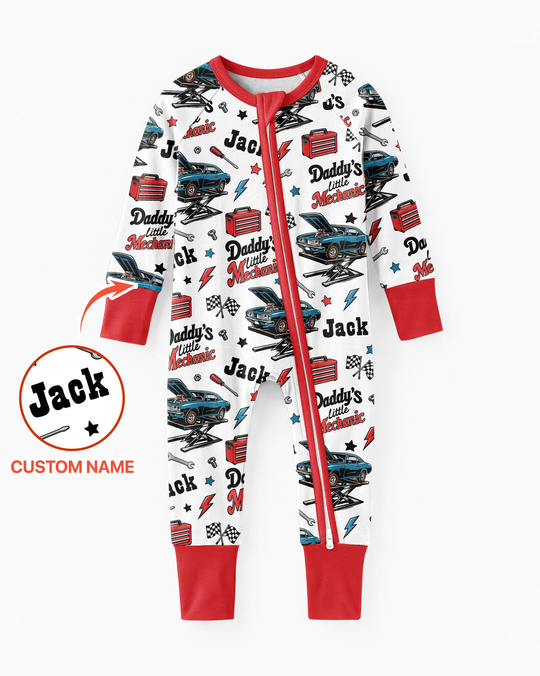 Custom Name Daddy's Little Mechanic Bamboo Convertible Zippy
