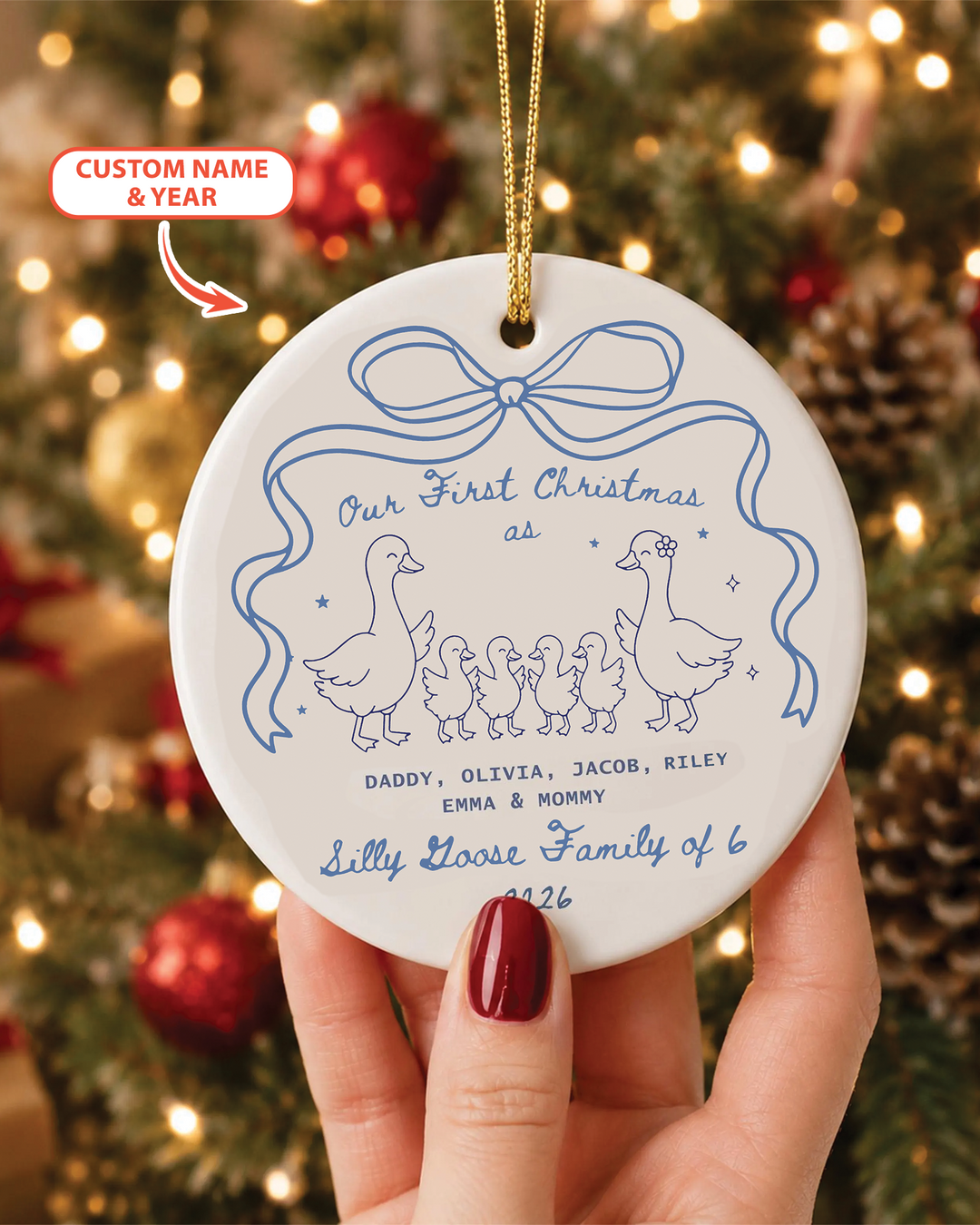First Christmas Silly Goose Family Ceramic Ornament