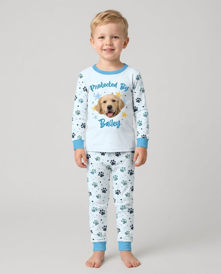 Cute Pet Photo Bamboo Two Piece Long Sleeve Pajama Set