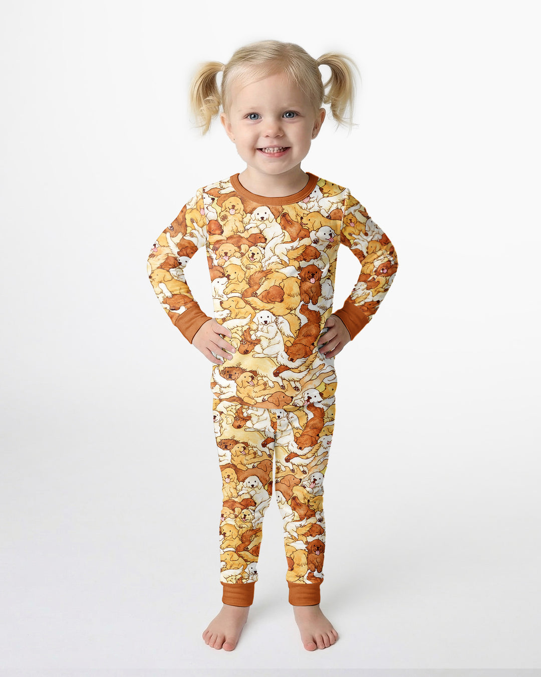 Puppy Pile Bamboo Two Piece Long Sleeve Pajama Set