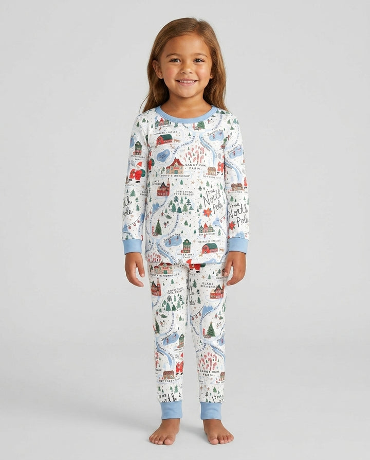 Zweiteiliges Langarm-Pyjama-Set mit Sommerfrüchten