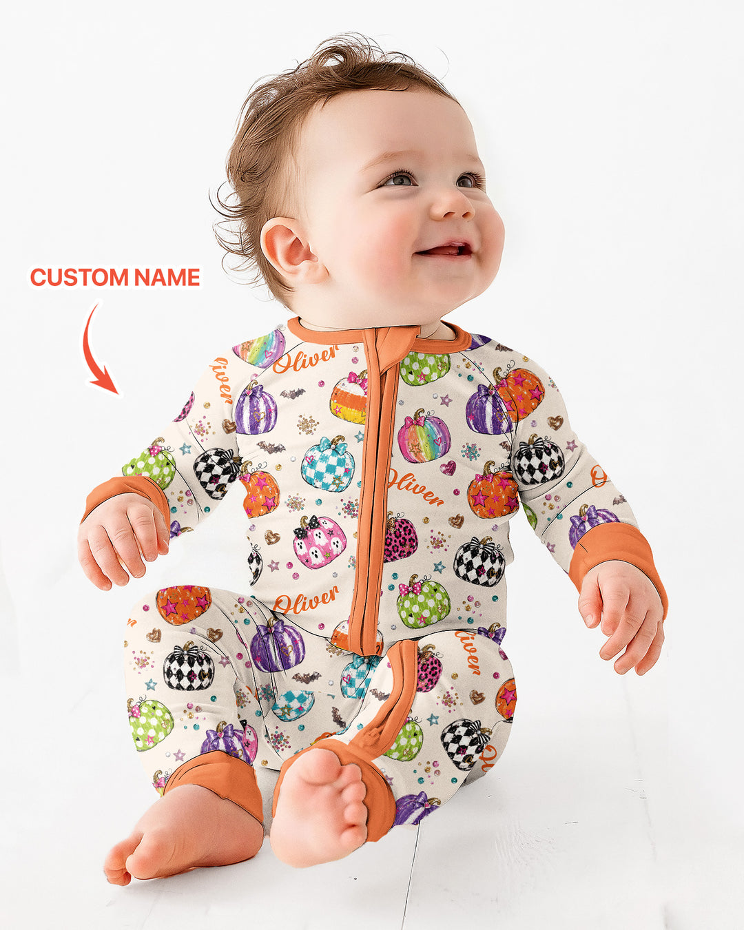 Custom Name Twinkle Pumpkin Bamboo Convertible Zippy