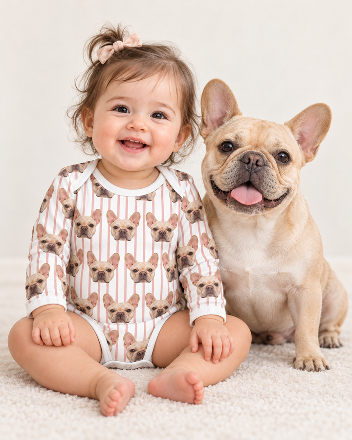 Cute Baby With Pet Bamboo Bodysuit