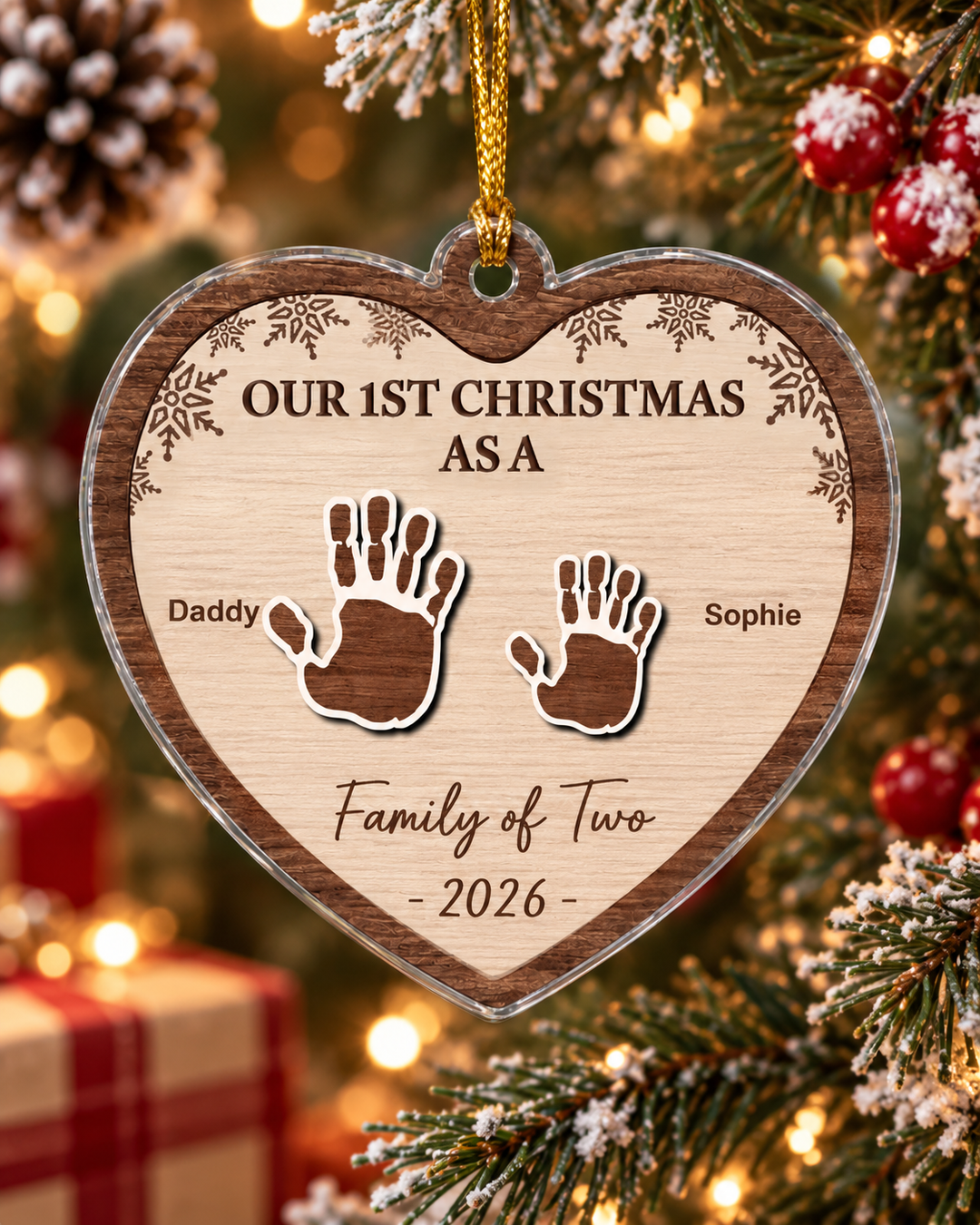 Our 1st Christmas Family Personalized 1-Side Photo Acrylic Ornament