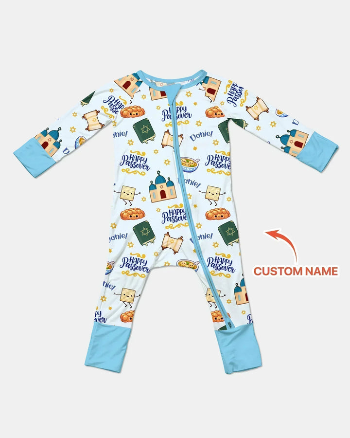 Custom name "Pesach Sameach" Bamboo Convertible Zippy