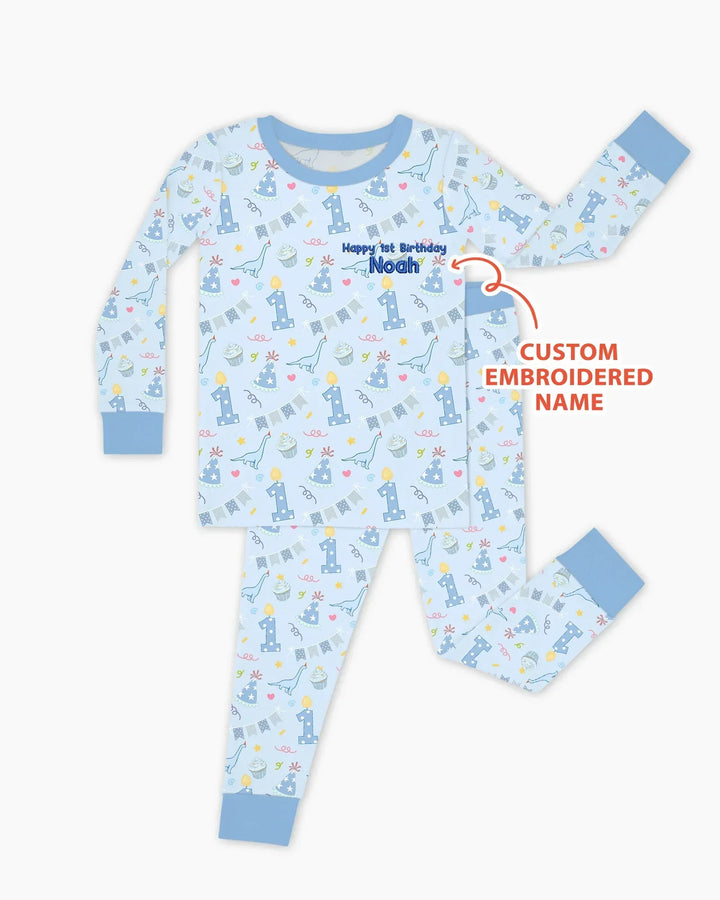 Zweiteiliges Langarm-Pyjama-Set mit Sommerfrüchten