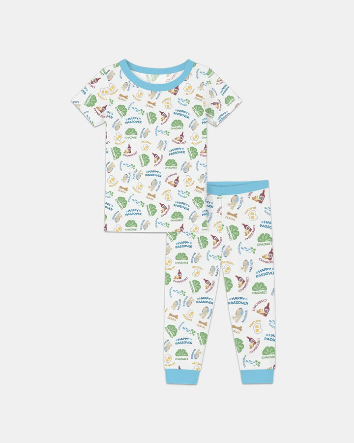 Happy Passover Matching Family Bamboo Two Piece Short Sleeve Pajama Set