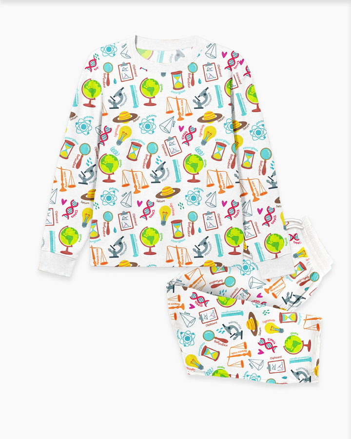 Tiny Scientist Explores The World  Bamboo Men's Pajama Set