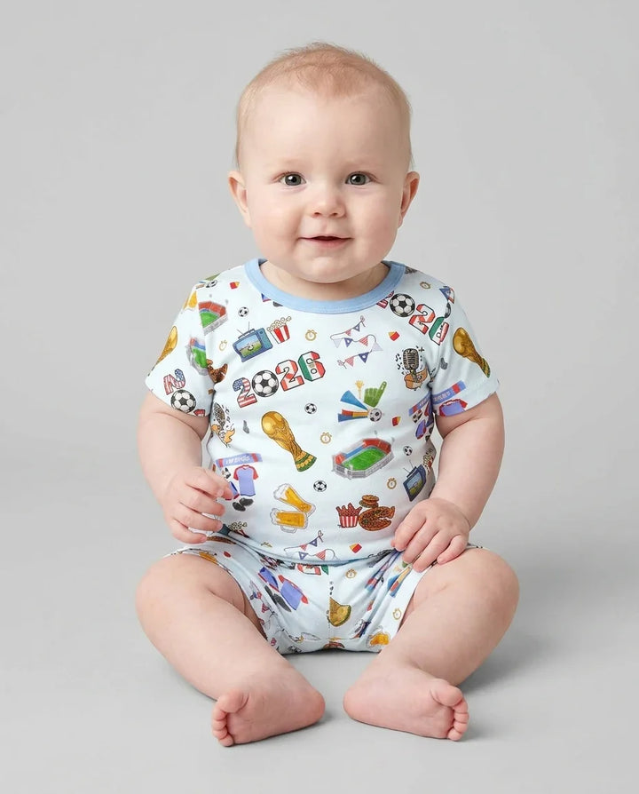 Template Zweiteiliges Pyjama-Set mit kurzen Ärmeln und Shorts