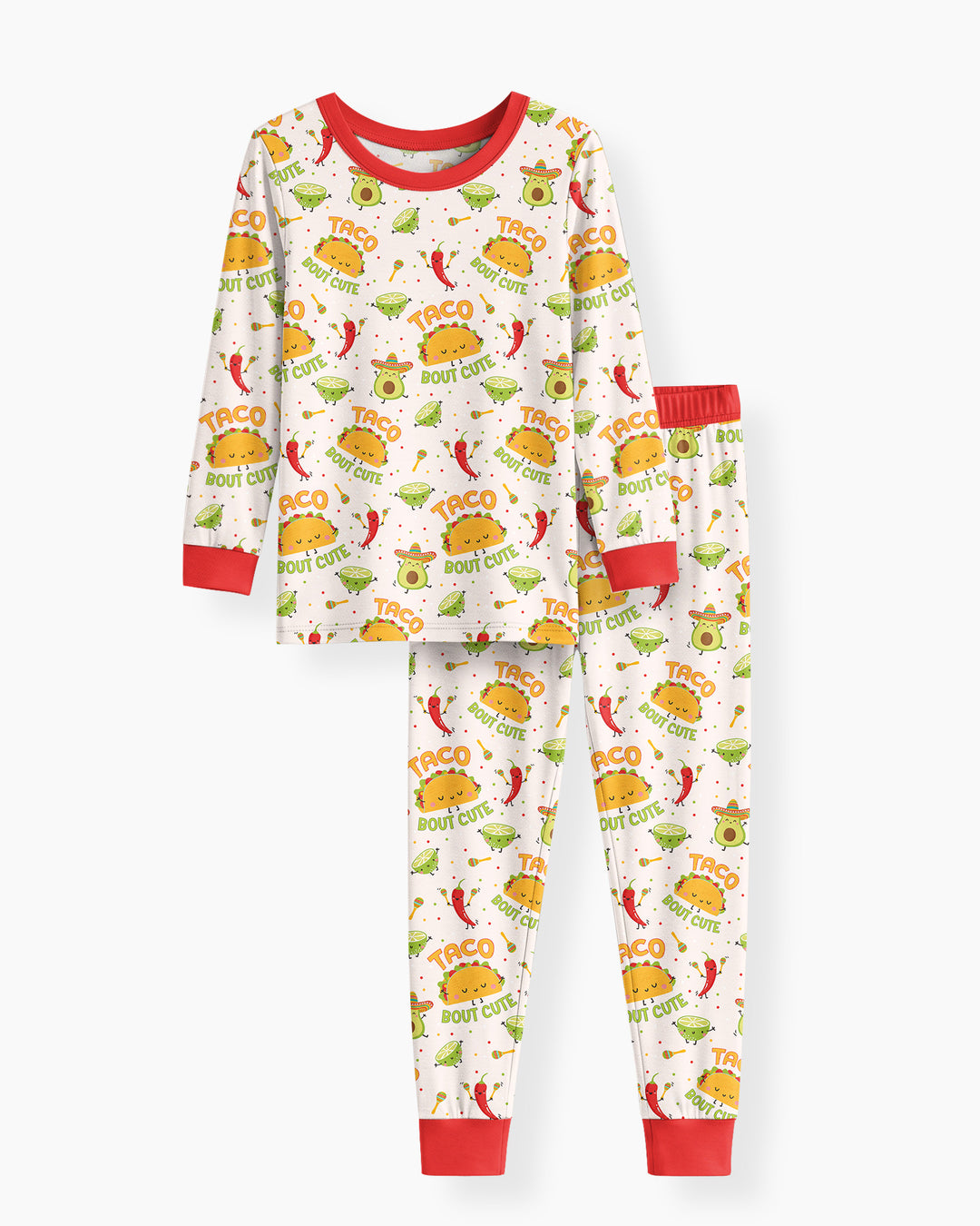 Funny Taco Bamboo Two Piece Long Sleeve Pajama Set
