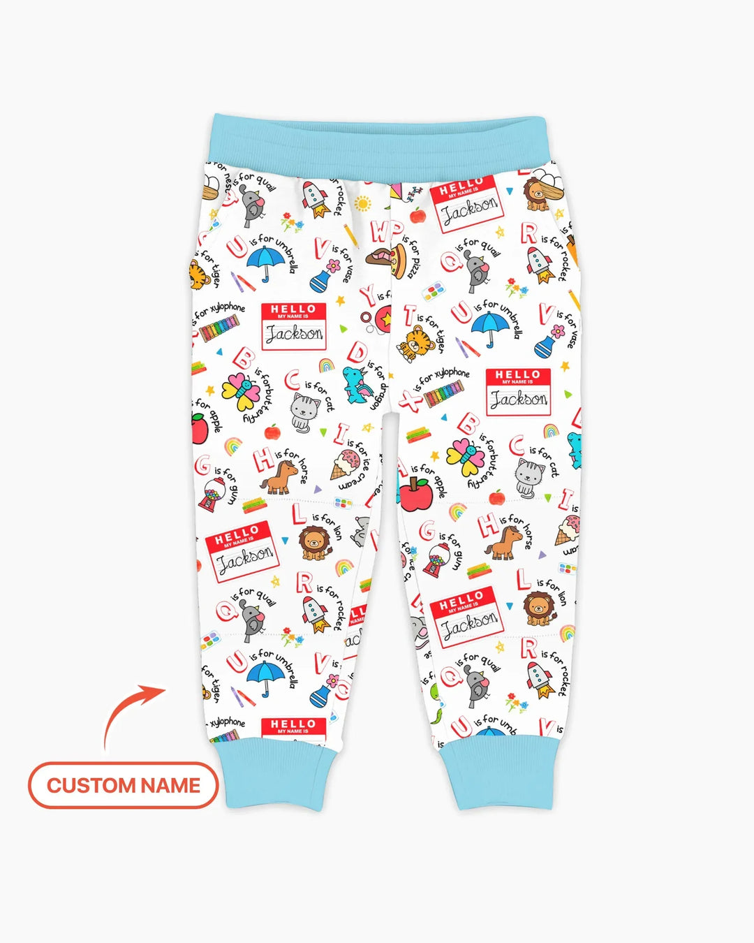 Custom Name Hello School ABCs Bamboo Jogger