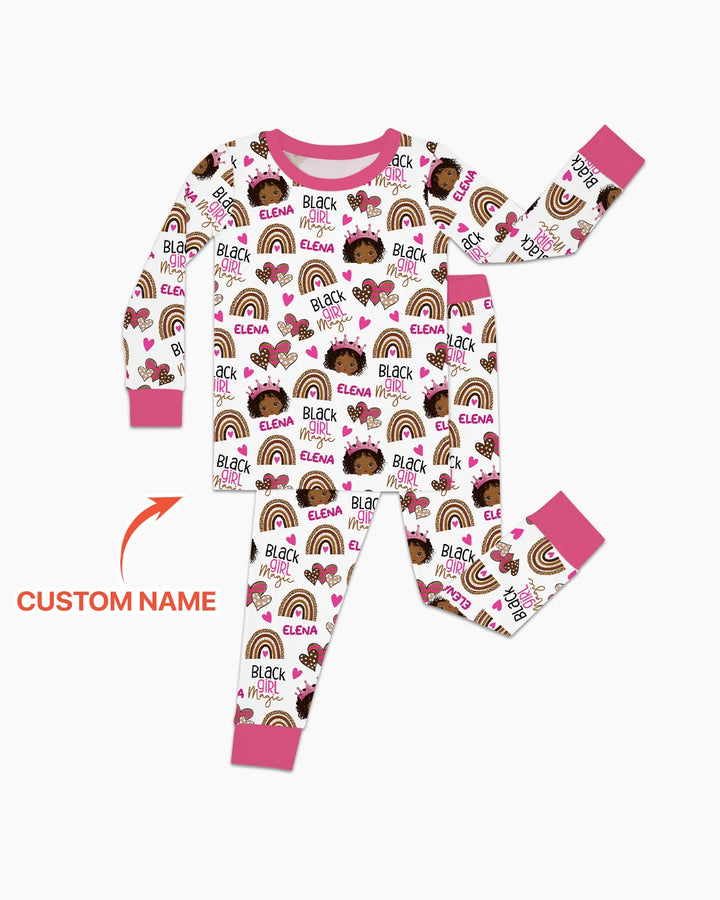Zweiteiliges Langarm-Pyjama-Set mit Sommerfrüchten