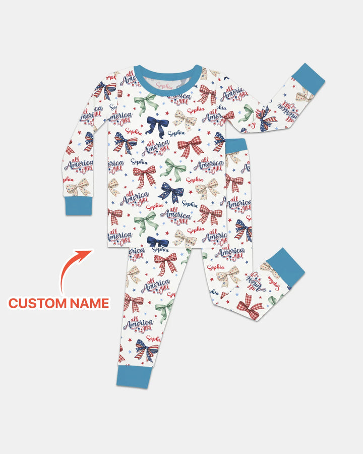 Zweiteiliges Langarm-Pyjama-Set mit Sommerfrüchten