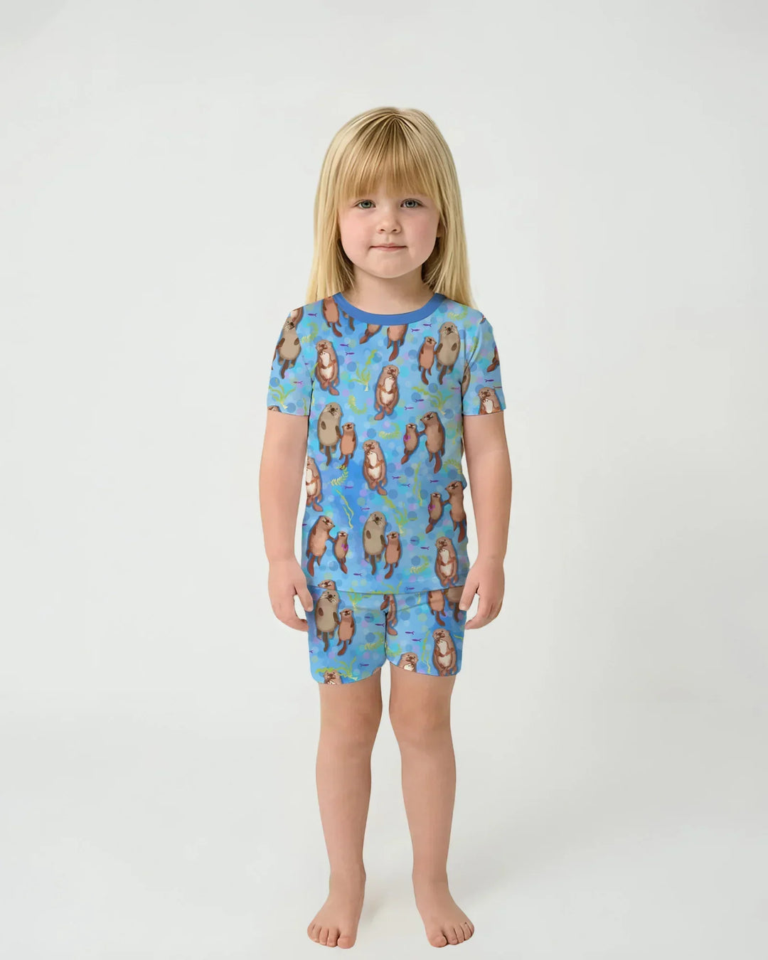 Template Zweiteiliges Pyjama-Set mit kurzen Ärmeln und Shorts