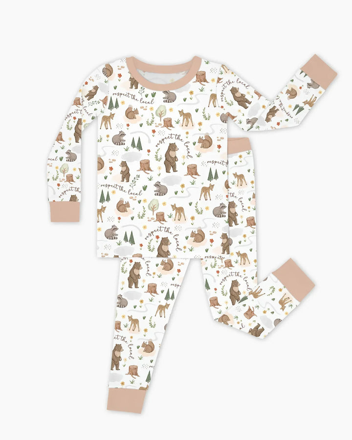 Zweiteiliges Langarm-Pyjama-Set mit Sommerfrüchten