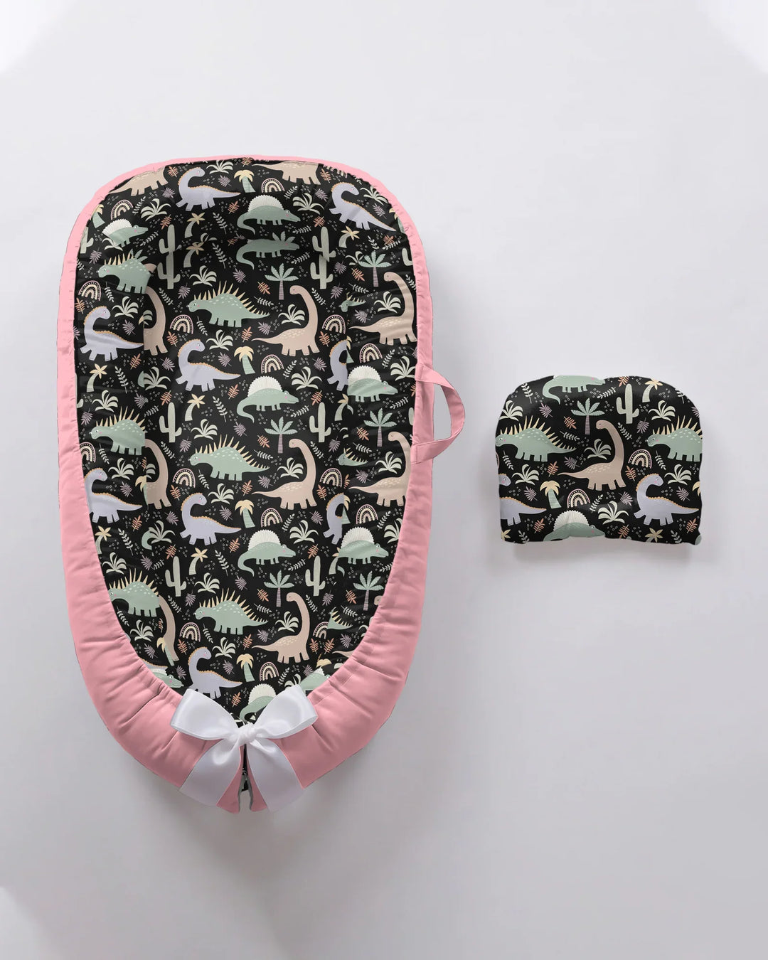 Navy Jurassic Jungle Bamboo Baby Nest Bed