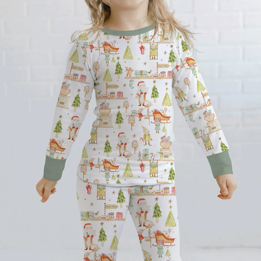 Santa's Workshop Bamboo Two Piece Long Sleeve Pajama Set