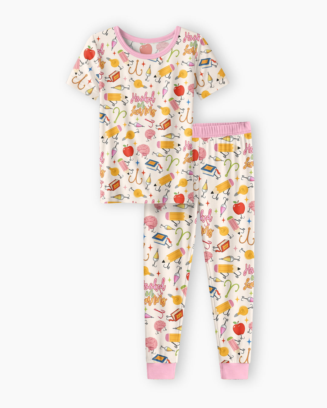 Hooked on Learning Bamboo Two Piece Short Sleeve Pajama Set