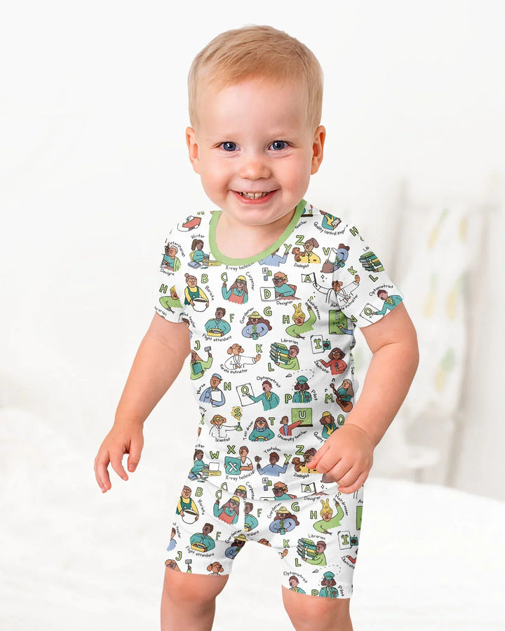 Schlafanzug-Set zweiteilig, kurze Ärmel, kurze Hose, Bambus