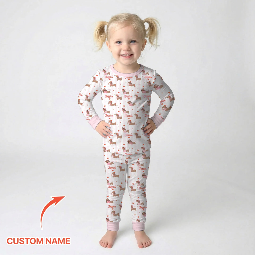 Zweiteiliges Langarm-Pyjama-Set mit Sommerfrüchten