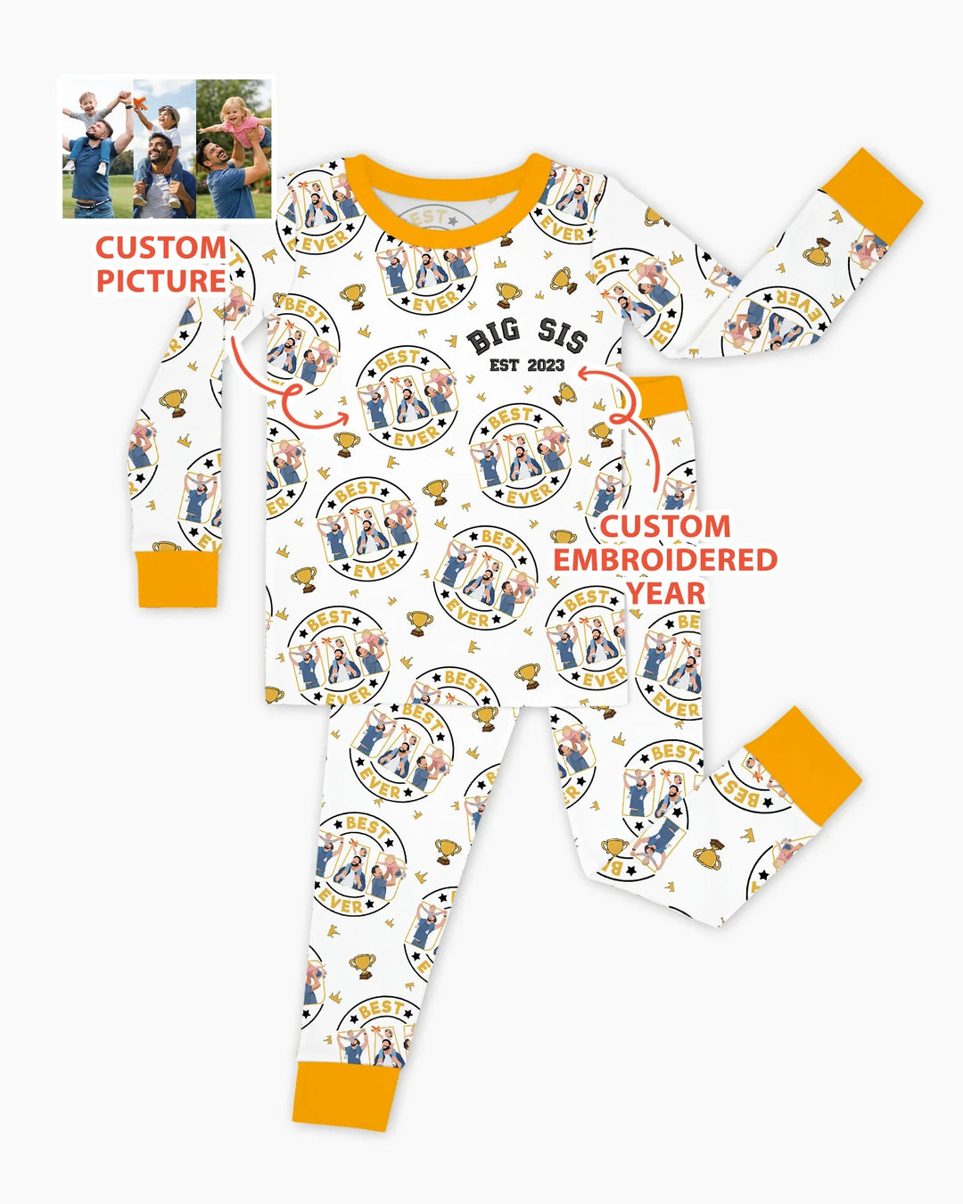 Zweiteiliges Langarm-Pyjama-Set mit Sommerfrüchten