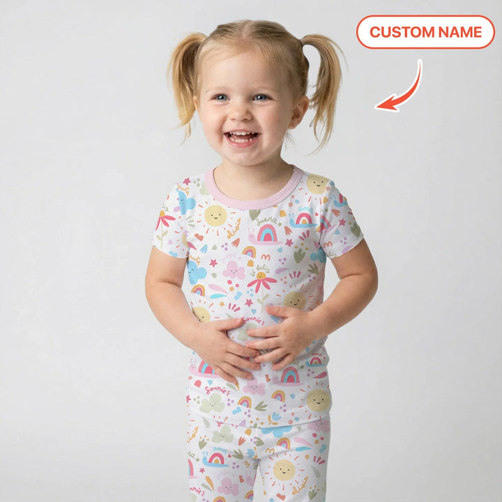 Zweiteiliges, kurzärmliges Pyjama-Set mit Marienkäfern