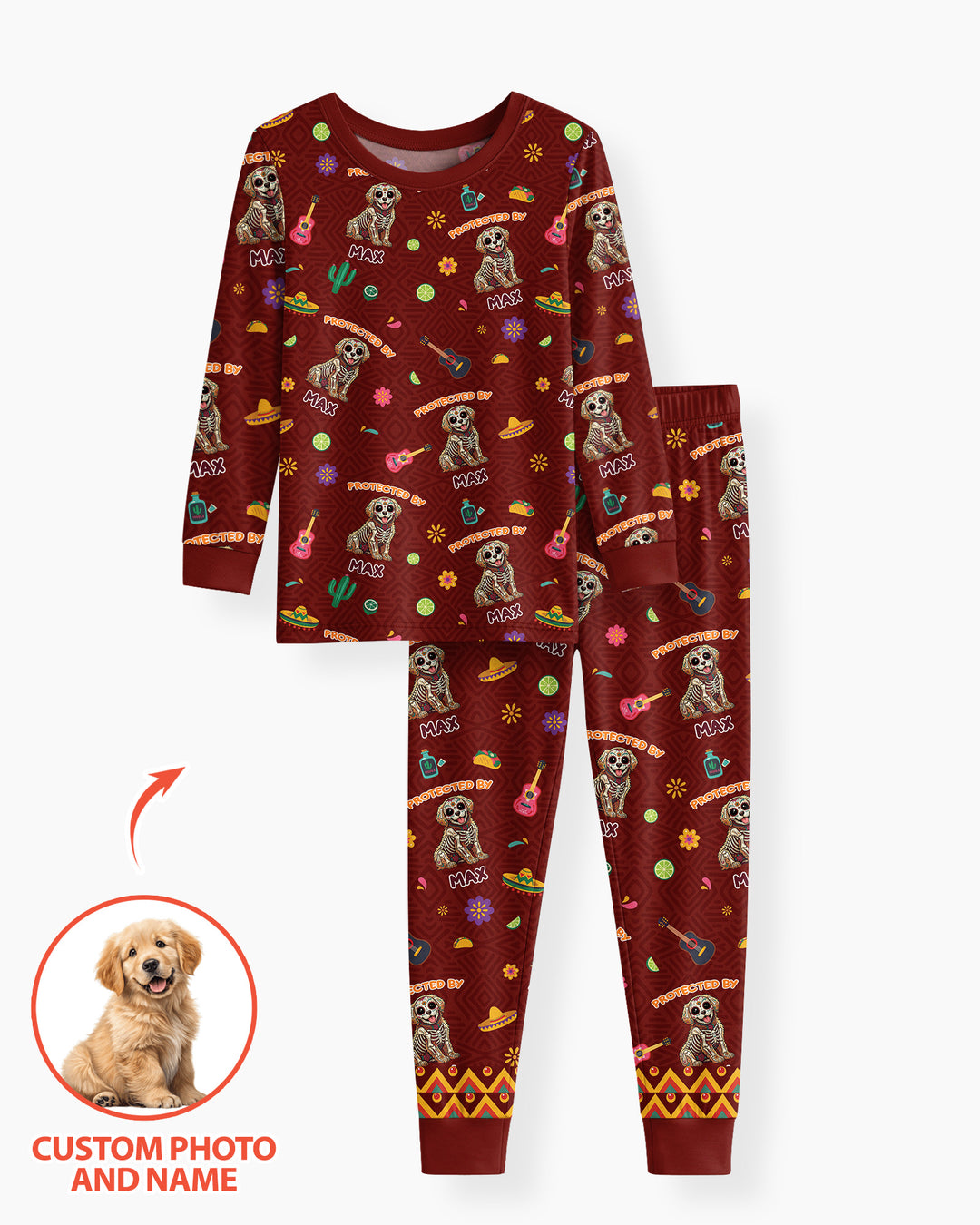 Dia De Los Muertos Bamboo Two Piece Long Sleeve Pajama Set
