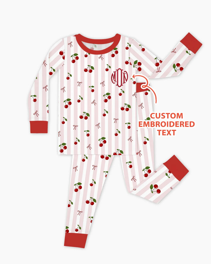 Zweiteiliges Langarm-Pyjama-Set mit Sommerfrüchten