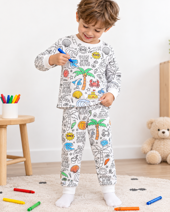 All Colorable Bamboo Two Piece Long Sleeve Pajama Set